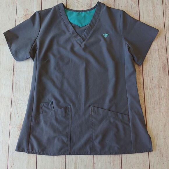 Pair of v-neck scrub tops sz S - Picture 2 of 10